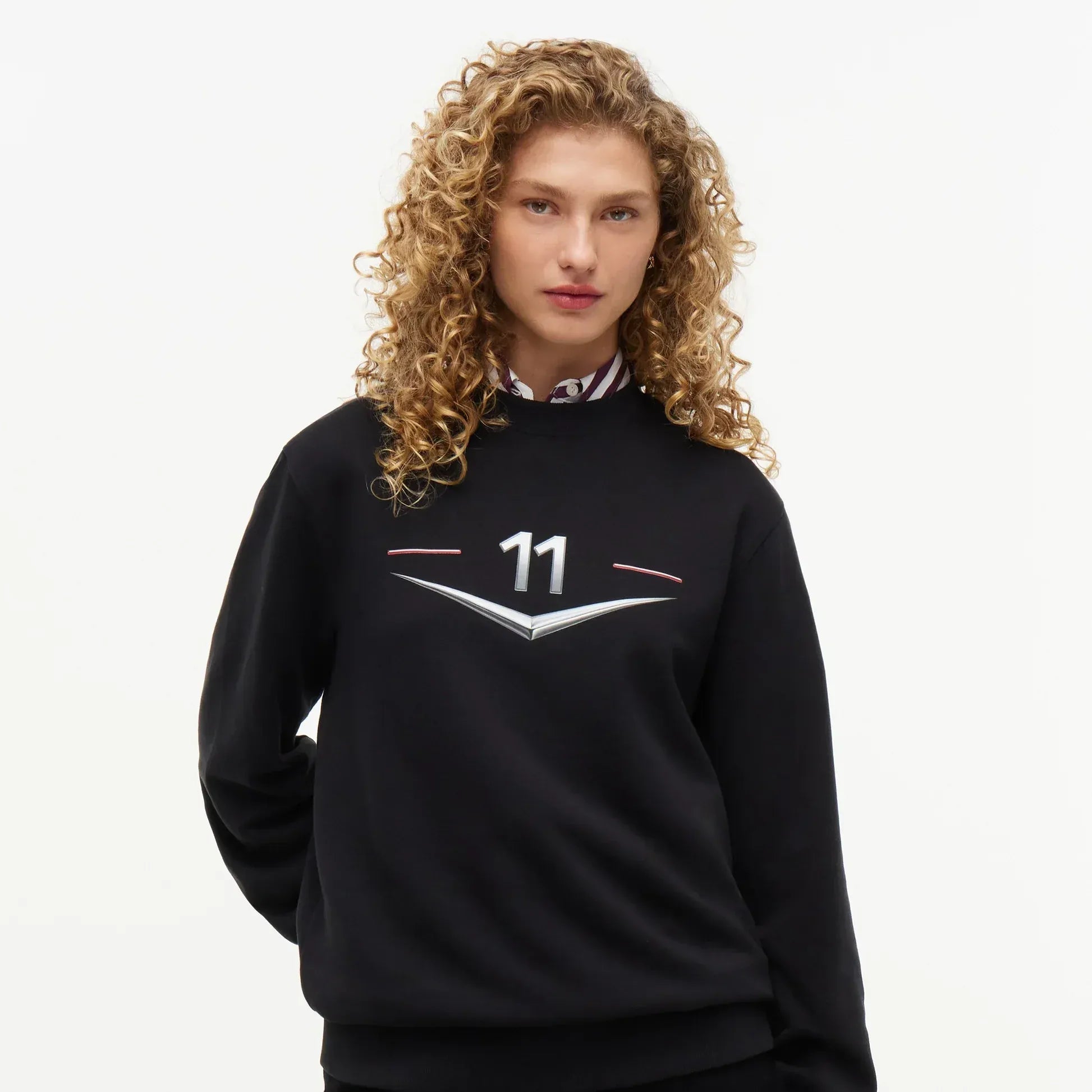 Sudadera Crewneck Chevron Negra